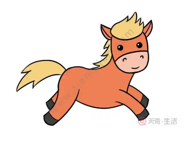 马儿的颜色简笔画