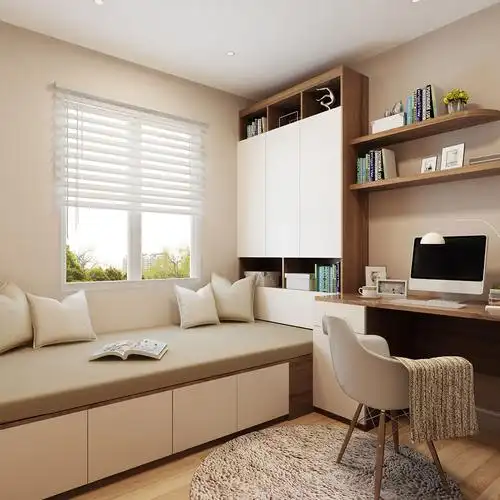 索菲亚书桌书架组合定制 电脑桌带书架台式家用书房桌子简约现代