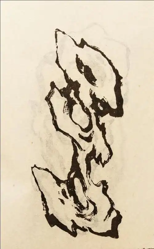 国画---好美的太湖石( 学画石素材)