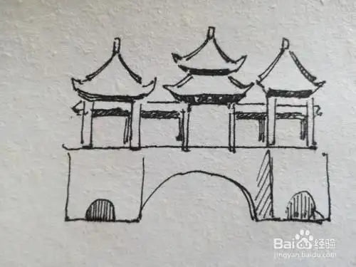 扬州五亭桥儿童简笔画