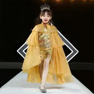 儿童模特服装女童走秀服礼服图片