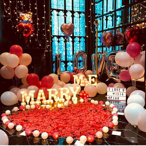 求婚布置室内气球套餐网红仪式感房间装饰现场地表白浪漫创意用品