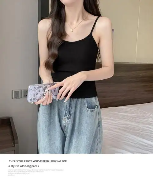 实拍针织小背心女夏外穿2024年新款内搭吊带短款打底上衣 - 17网