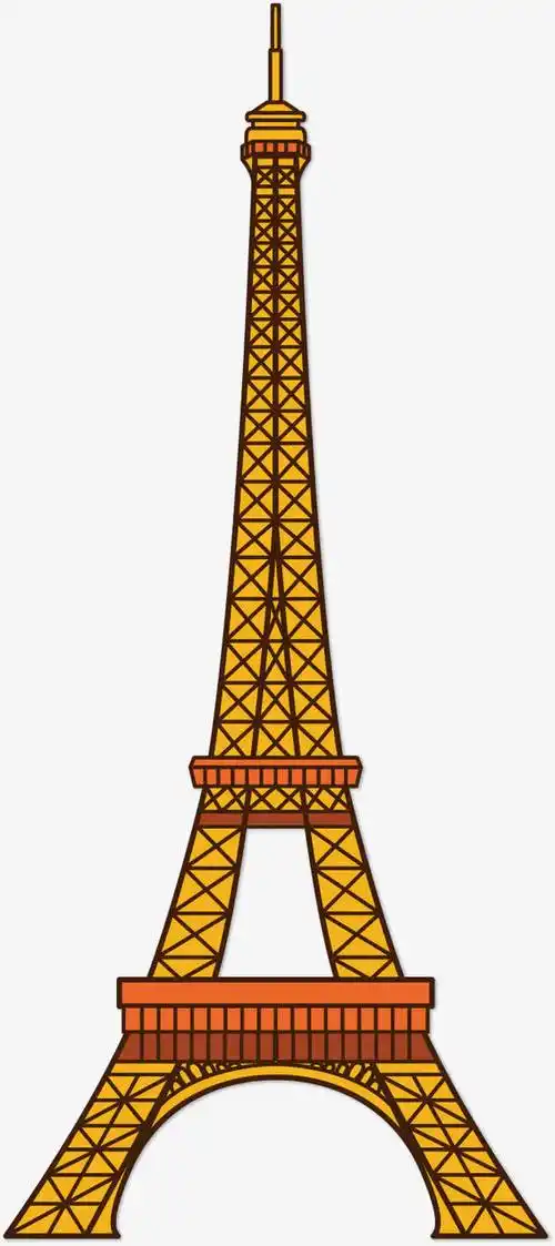 矢量图水彩埃菲尔铁塔