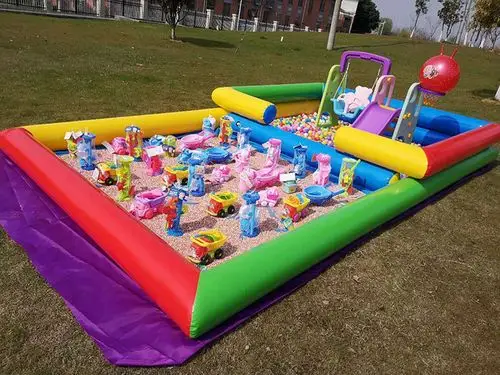 儿童沙滩玩具充气沙池决明子玩具沙池套装海洋球池广场摆摊沙池