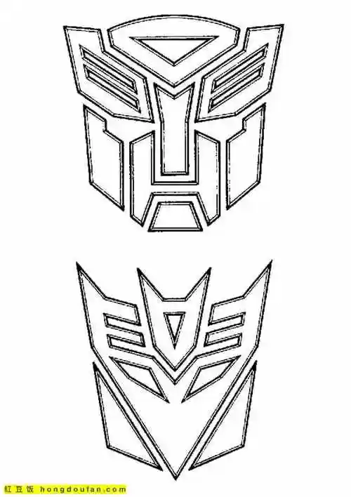 男生动画变形金刚汽车人涂色图片免费下载-红豆饭小学生简笔画大全