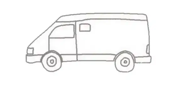 运钞车简笔画的画法步骤图解教程