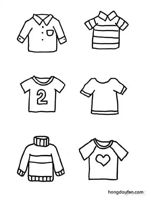超级简单画衣服衬衫t恤运动服毛衣要如何画