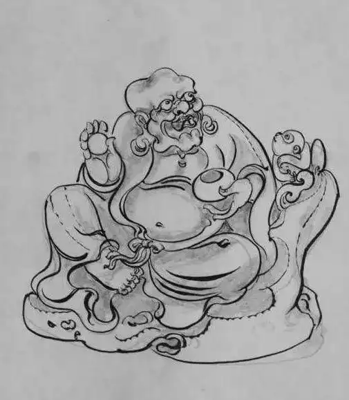 玉雕观音禅佛设计手稿图