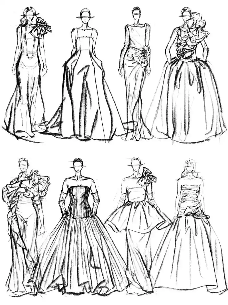 服装设计手绘 #服装原创设计  - 抖音