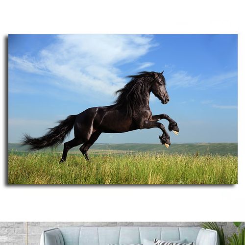 骏马图策马奔腾汗血宝马办公室客厅马到成功招财图海报墙贴画19
