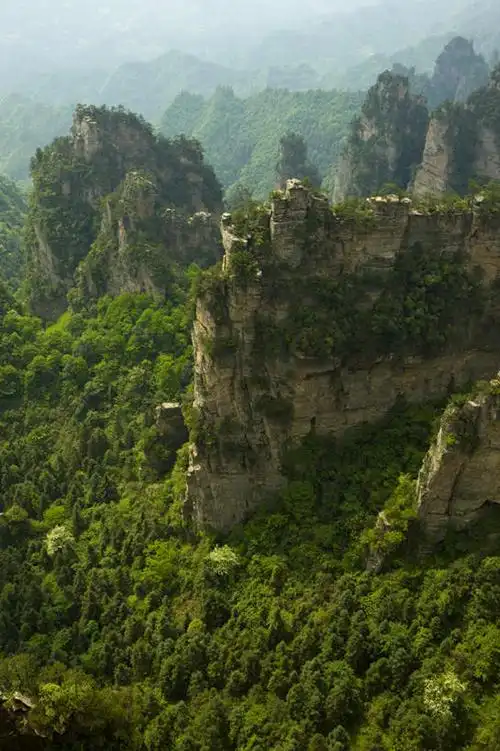 无人,公园,竖图,俯视,室外,白天,旅游,度假,石头,美景,森林,山,山脉