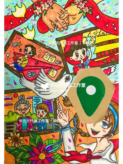 参赛作品,勿临摹#主题画  #爱的传递  #创意美术  #热爱生活
