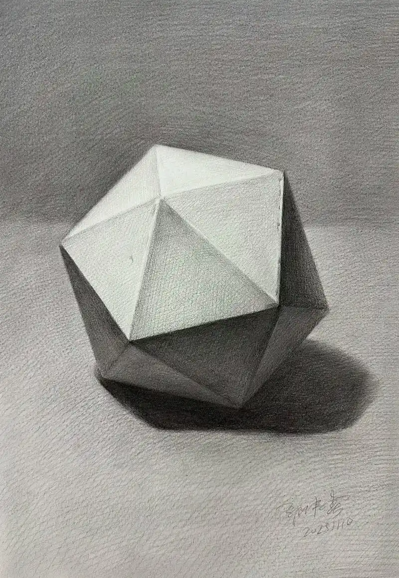 素描入门篇～三角形多面体#素描 #素描基础 #绘画练习 #兴 - 抖音