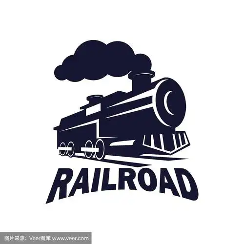 白色背景上孤立的火车铁路标志.矢量图