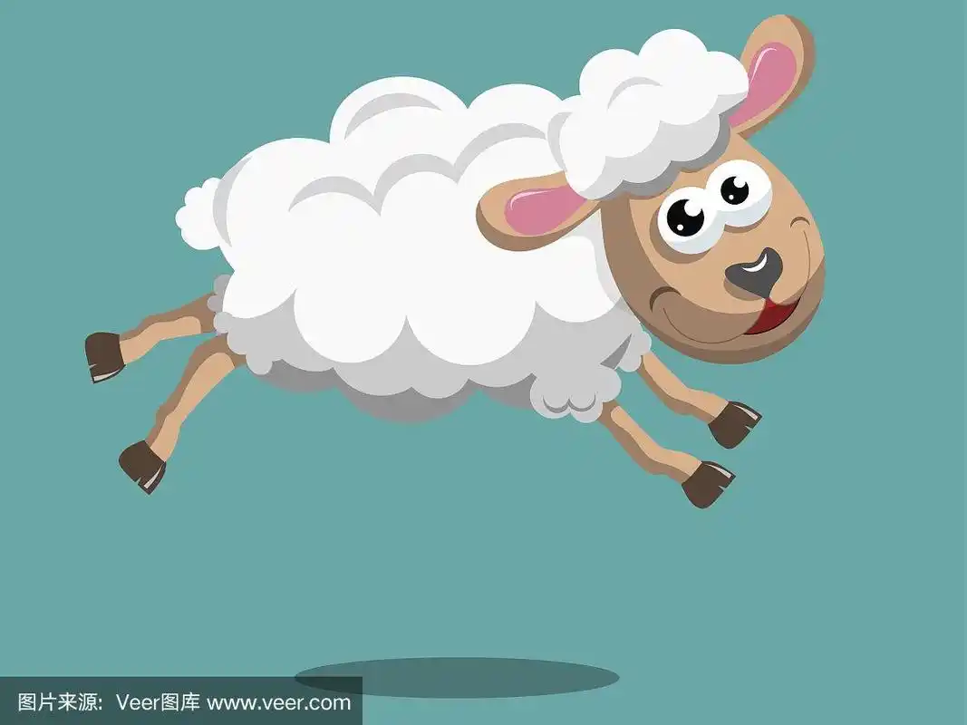卡通跳羊孤立