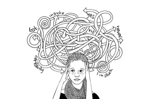 困惑的女子矢量手绘图案素材confusedanddoubtfulyoungwoman