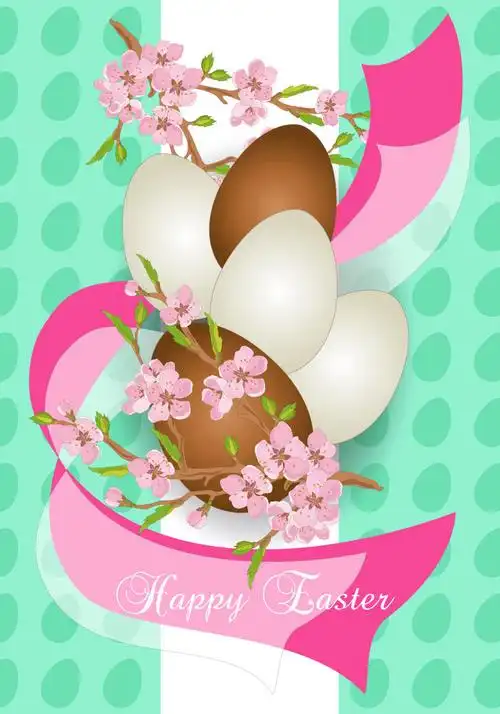 矢量现代创意复活节彩蛋元素的平面海报设计