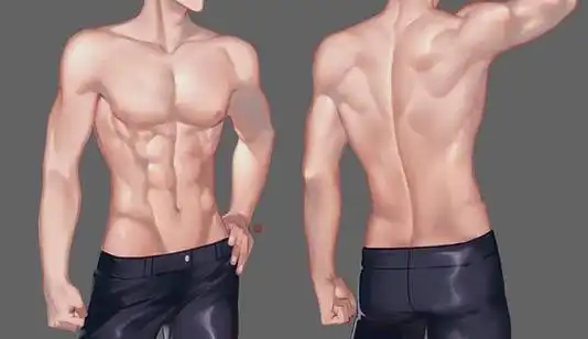 绘画参考#男性肌肉的画法,来看看吧