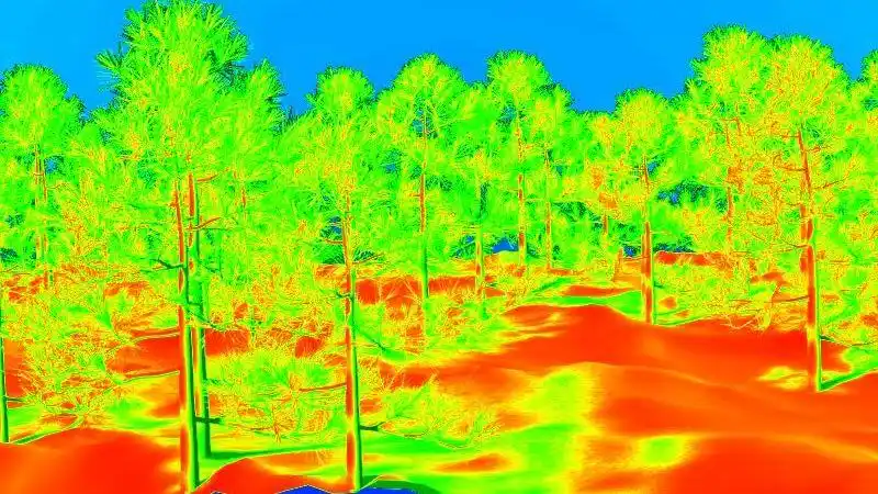 无人机起飞拍摄热红外图像