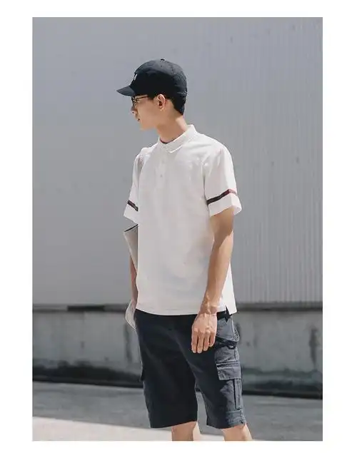 gboy夏季翻领短袖polo衫男青年潮流刺绣半袖t恤日系水洗宽松上衣