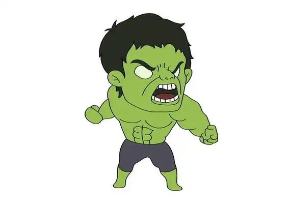 绿巨人浩克简笔画步骤67教程