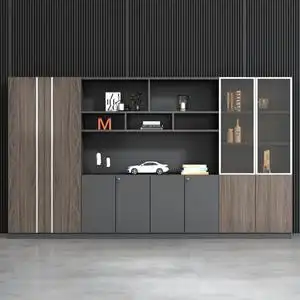 文件柜木质高柜老板办公室书柜资料柜展示柜背景柜子靠墙带锁定制