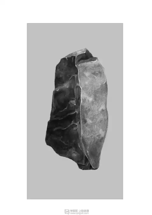 作业:零基础素描入门学习之石头材质画法训练 - rh-13-024车桑子