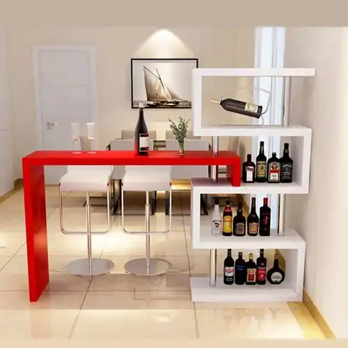 艺可恩家庭用客厅转角酒吧台旋转酒柜玄关隔断柜现代简约红酒架