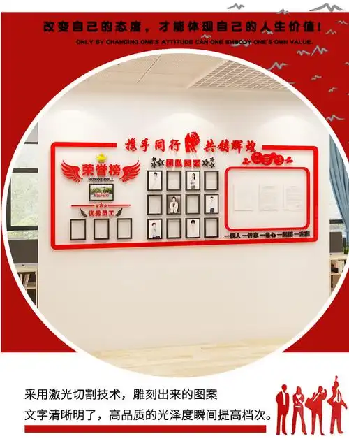 团队风采文化墙照片展示墙企业员工荣誉榜办公室装饰公告栏墙贴画z