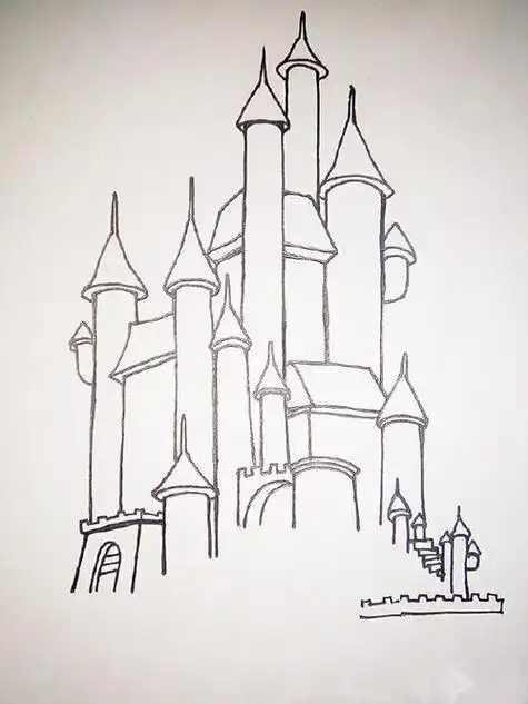 上海迪士尼城堡儿童简笔画