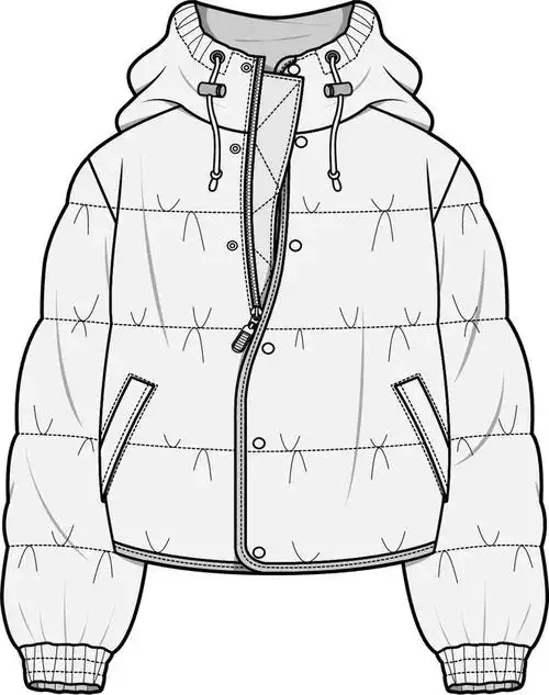 羽绒服款式图素材及羽绒服的充绒量详解