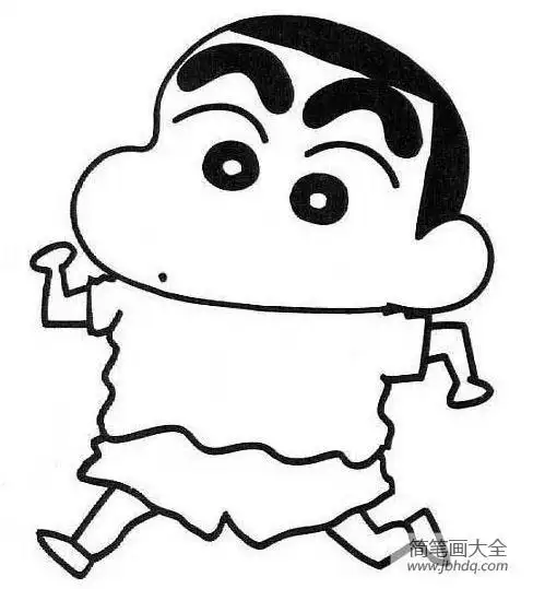 q版蜡笔小新黑白简笔画