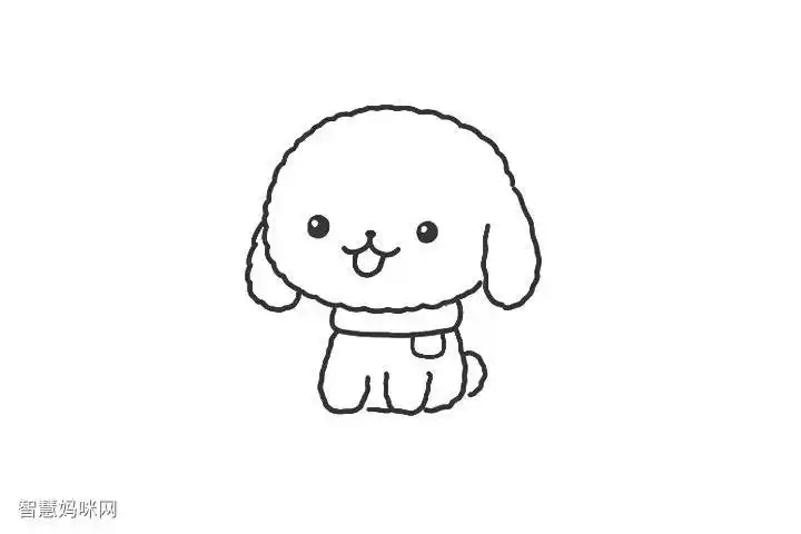 可爱小泰迪犬简笔画画法步骤