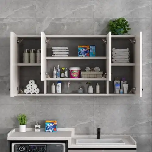 闪电客铝合金厨房吊柜墙壁柜阳台挂墙式太空铝卫生间浴室储物柜全铝