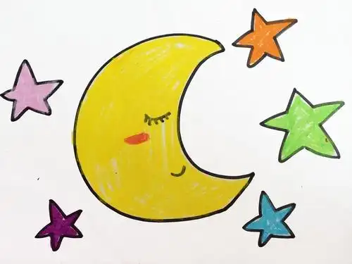 月亮姐姐/少儿绘画作品/儿童画/网络美术馆_中国少儿美术教育网