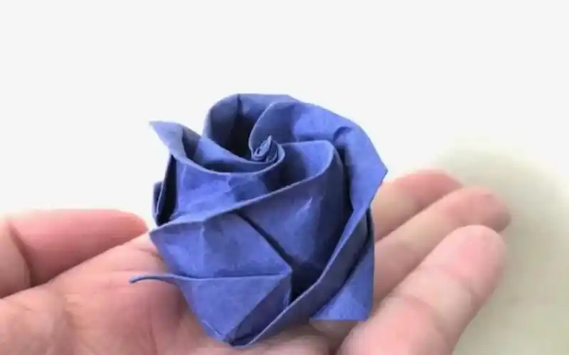 【enterorigamiworld】蓝玫瑰折纸教程how to fold rose