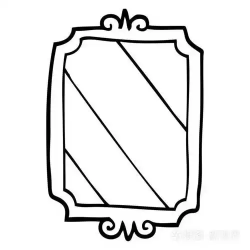 黑色和白色卡通镜子插画-正版商用图片0au4jp-摄图新视界