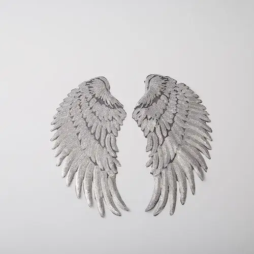 羽绒服布贴衣服补丁贴翅膀diy装饰刺绣贴花补洞贴背胶 厂家批发