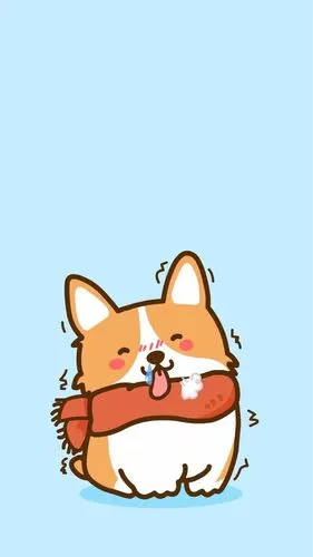 手机壁纸第48期:超级可爱的手绘小短腿柯基手机壁纸,萌化了|柯基|短腿