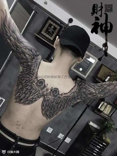 天使之翼_纹身图案手稿图片_任杰的纹身作品集