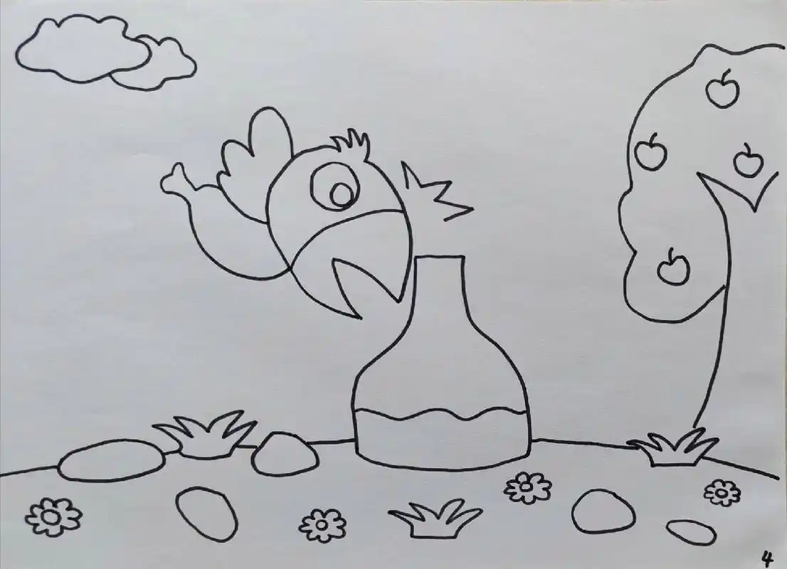 应大家要求,现更新绘本《乌鸦喝水》手稿 上面没有故事内容,需要的话