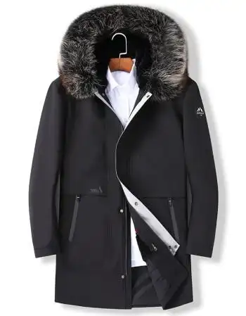 施勒秋冬新款派克服男中长款海宁皮毛一体男装男士皮草男大衣貉子毛领