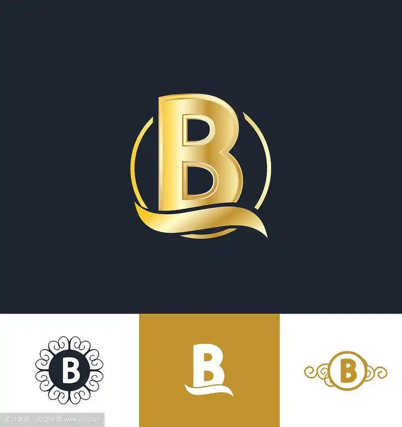 字母b金色标志