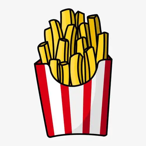 包装袋袋中的薯条