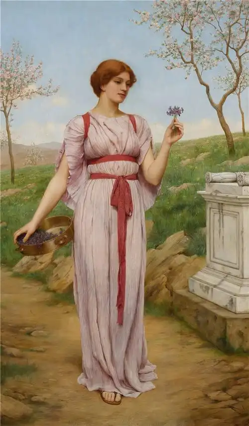 约翰·威廉·戈德沃德(john william godward,英国画家)- 花束 (1900)
