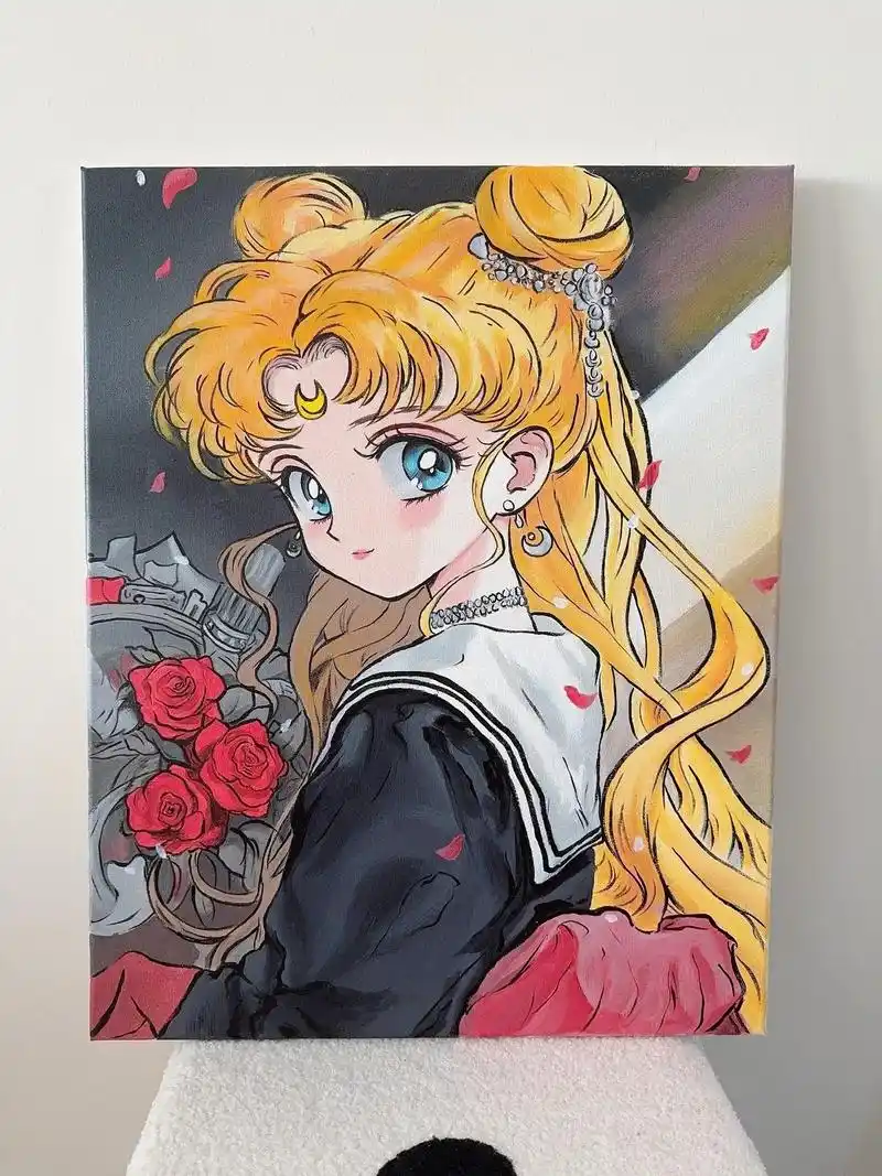 美战-美少女战士丙烯画.手绘丙烯画,装饰画9815#丙烯画 # - 抖音