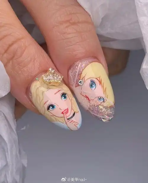 迪士尼公主美甲