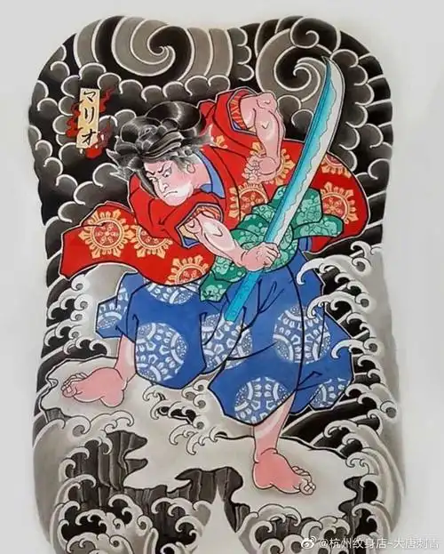 纹身传统日式满背通体手稿分享