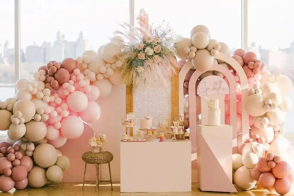 气球培训|女神生日|浪漫粉系生日派对布置.2022浪漫粉系生 - 抖音